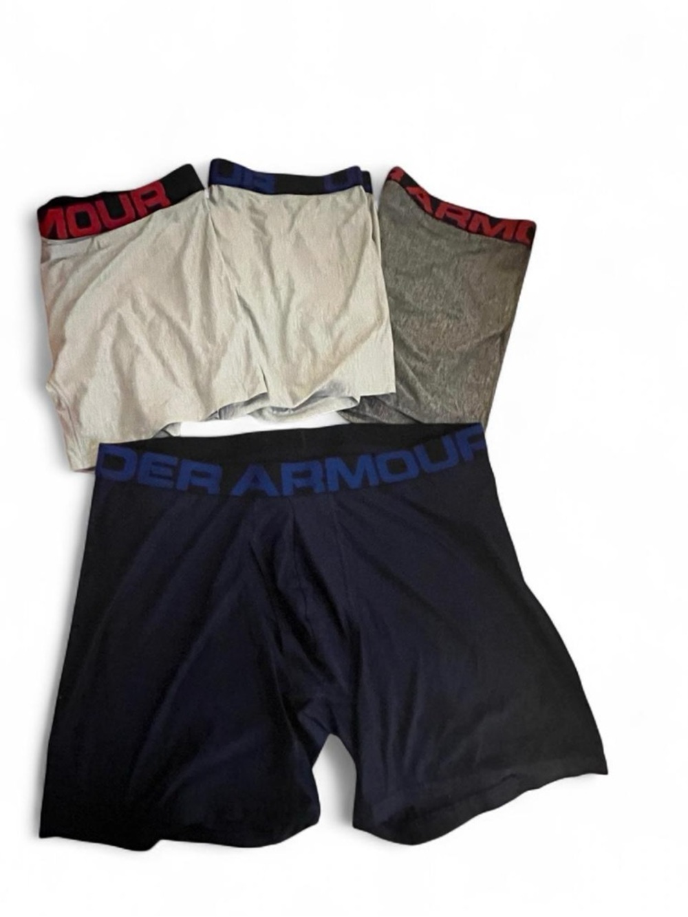 Under Armour Men's 4-Pack Performance Boxer Briefs - Navy, Gray, White